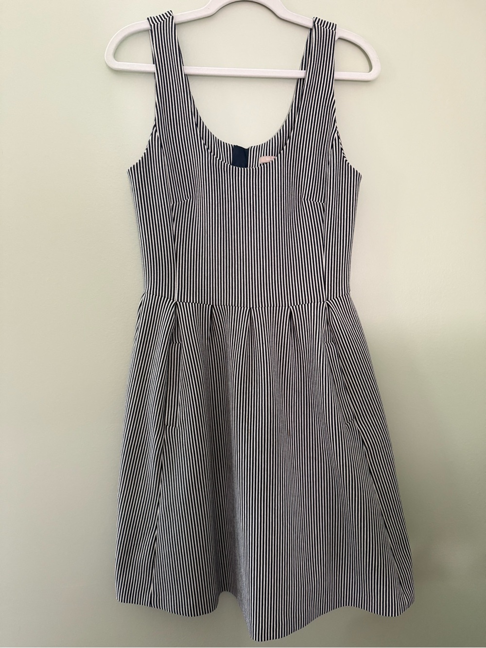 Banana Republic Navy + White Striped Sleeveless Dress